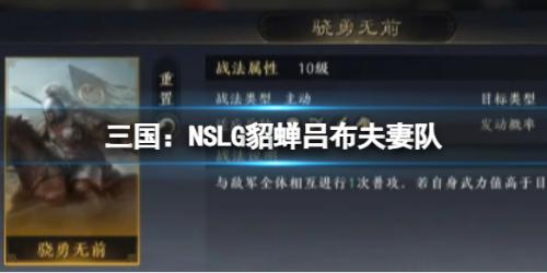 三国:NSLG貂蝉吕布夫妻队(貂蝉吕布华佗)插图