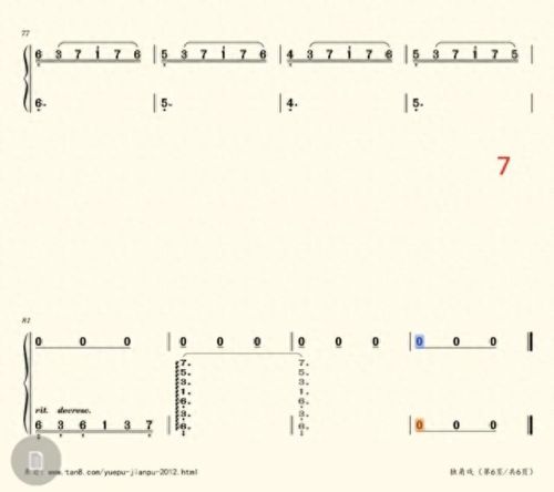 简单的钢琴谱(初学简谱100首)