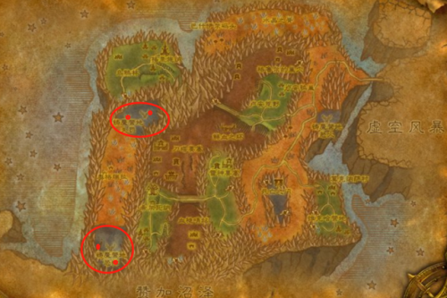 魔兽世界燃烧的远征采药路线(魔兽世界梦叶草分布图)插图2