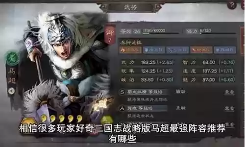 马超最强阵容战法搭配
