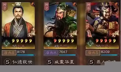 刘备所有阵容搭配图