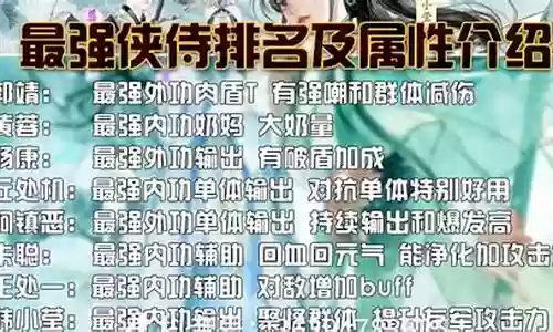 射雕平民玩家阵容搭配推荐