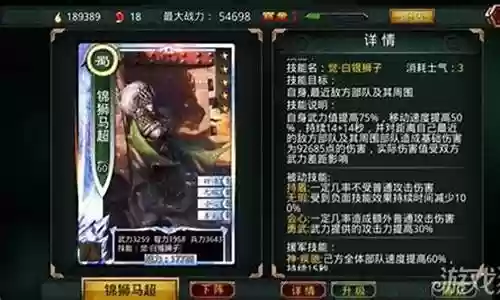 锦狮马超阵容攻略