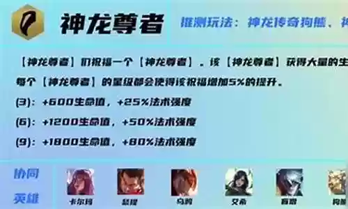 九神龙尊者阵容搭配图表