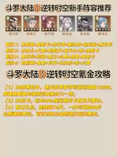 阵容新手攻略