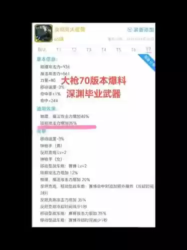 dnf70所有史诗武器