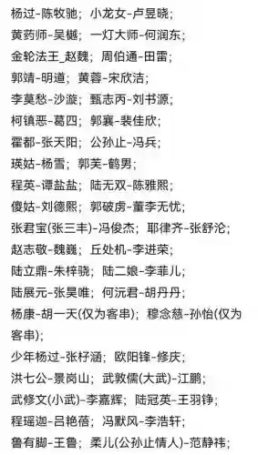 新神雕群侠阵容插图