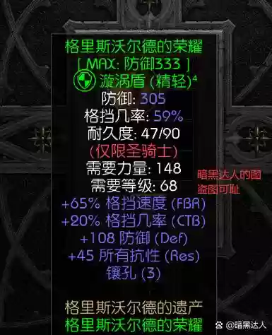 暗黑破坏神3圣骑士装备效果
