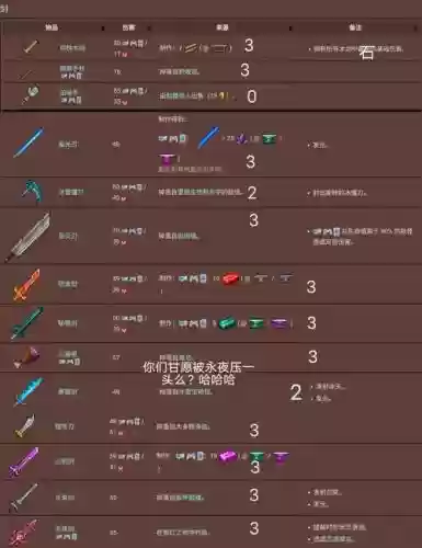 传说武器泰拉瑞亚