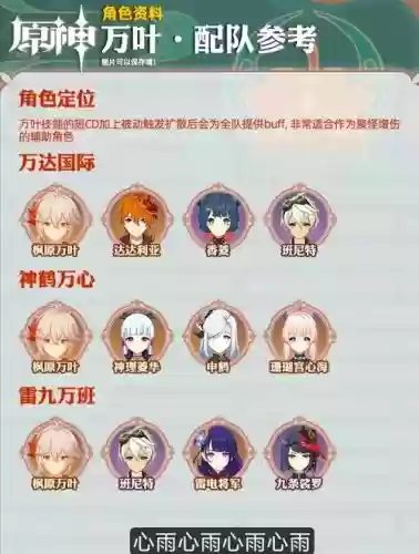 搭配红叶的阵容