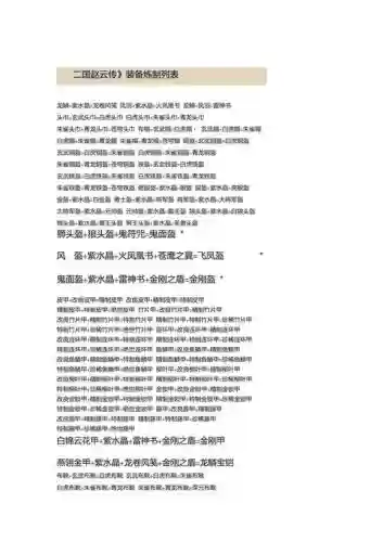 三国赵云传装备炼制列表_1插图