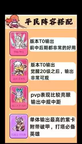 每日平民搭配阵容，平民玩家阵容插图